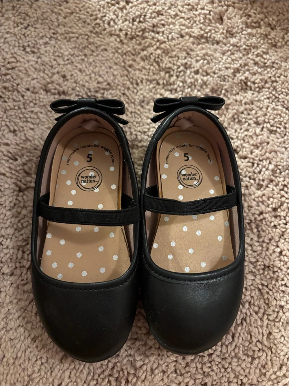 Black Girls' Mary Jane Dress Shoes with Bow